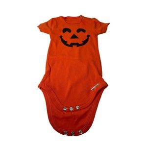 Jack O' Lantern Smiling Pumpkin Face 3-6 Baby Halloween Costume Bodysuit Outfit